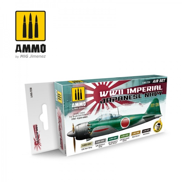Ammo Mig A.MIG7230 WWII Imperial Japanese Navy Colours Acrylic Paint Set